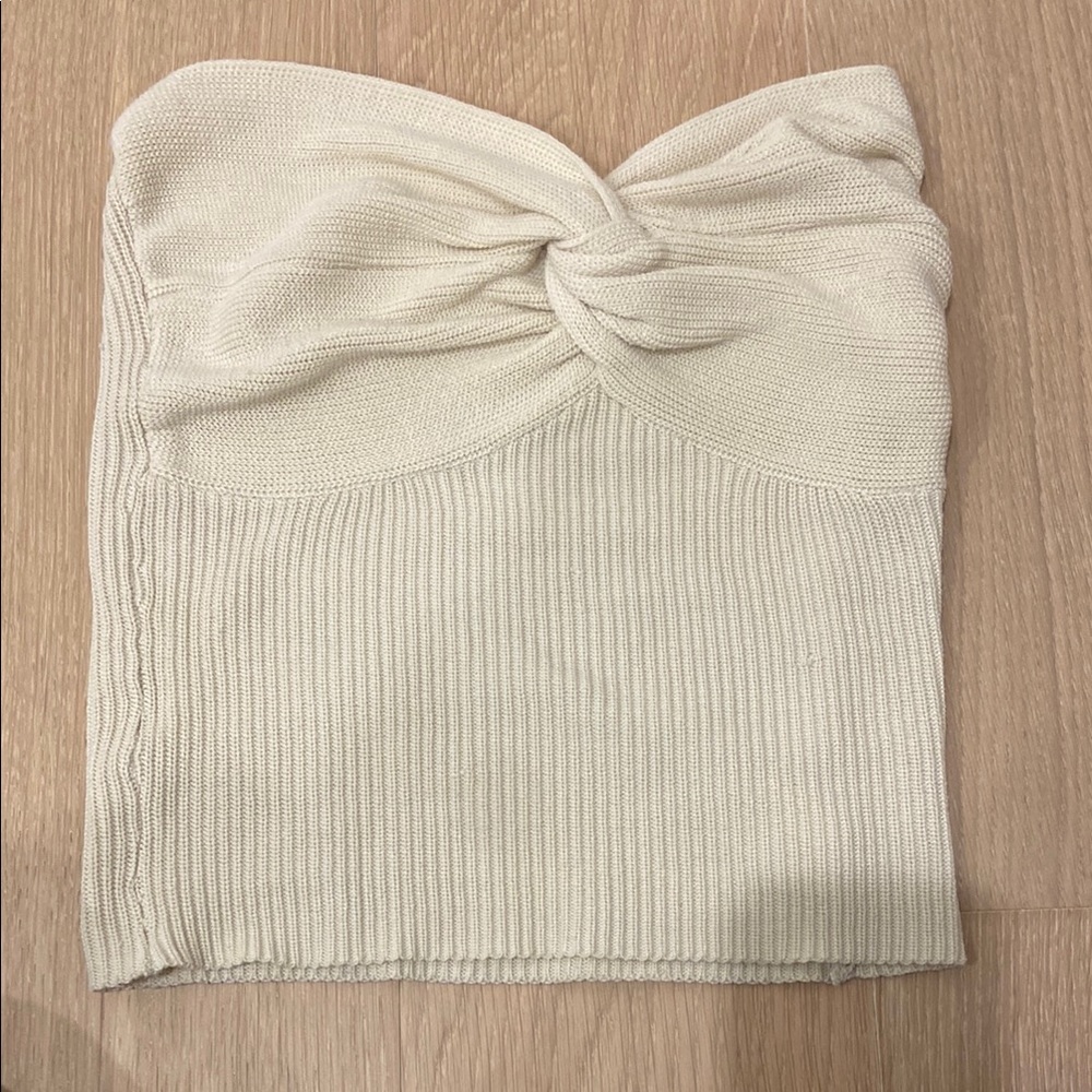 Cream Knitted Tube Top